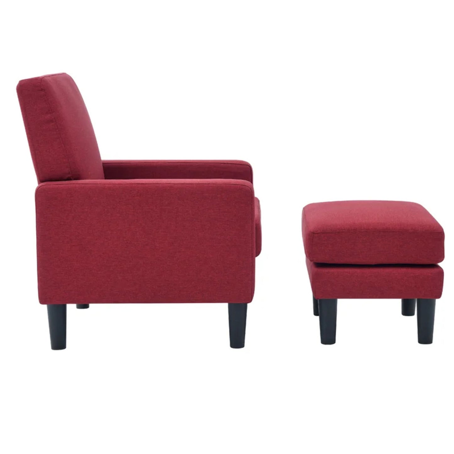 Opulent Accent Chairs With Ottoman Footrest Red