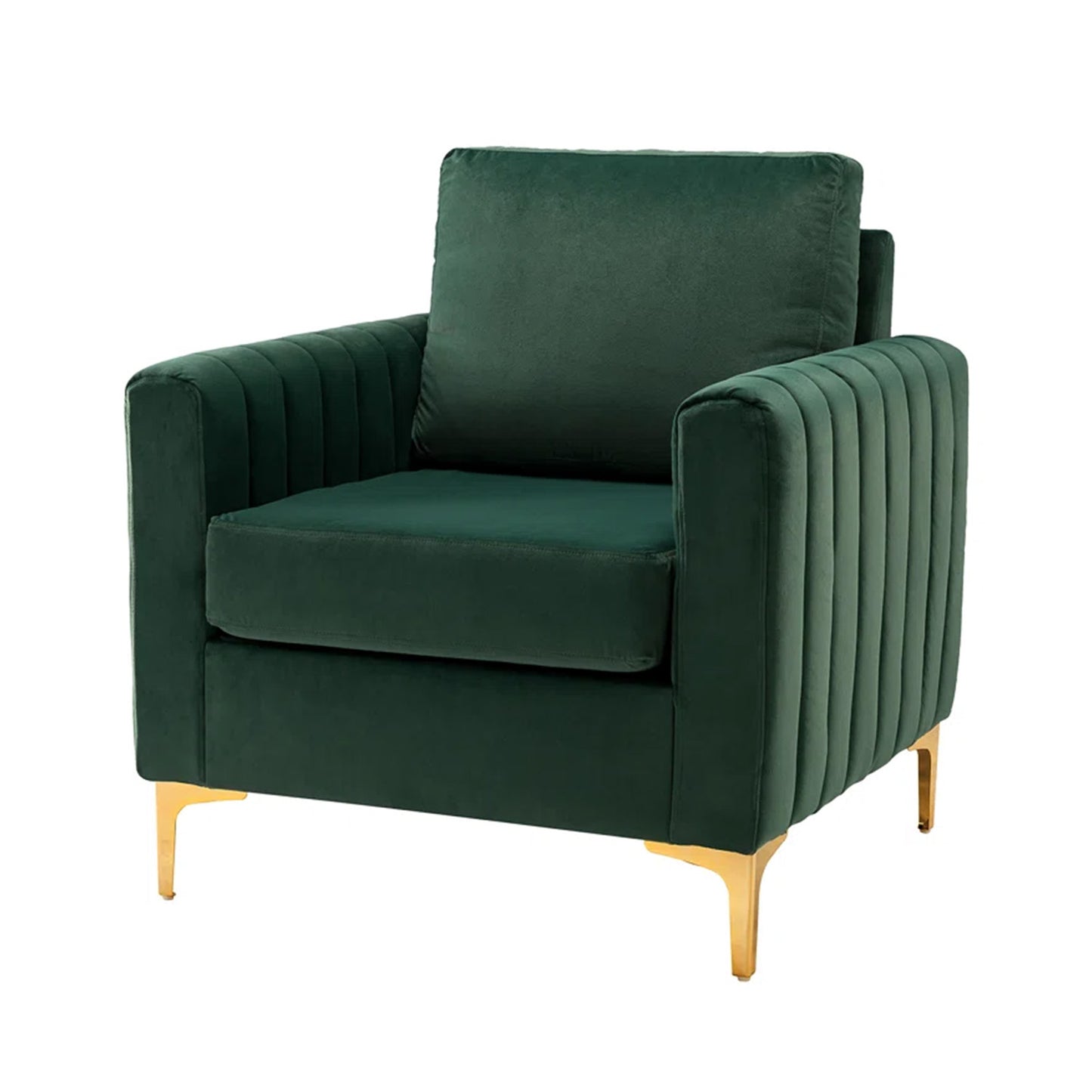 Luxurious Velvet Accent Chair Gold Green