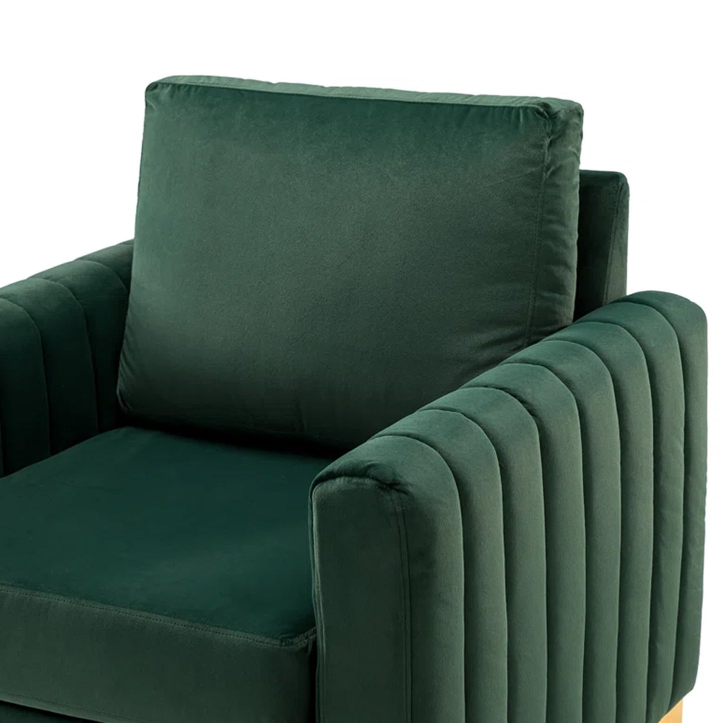 Luxurious Velvet Accent Chair Gold Green