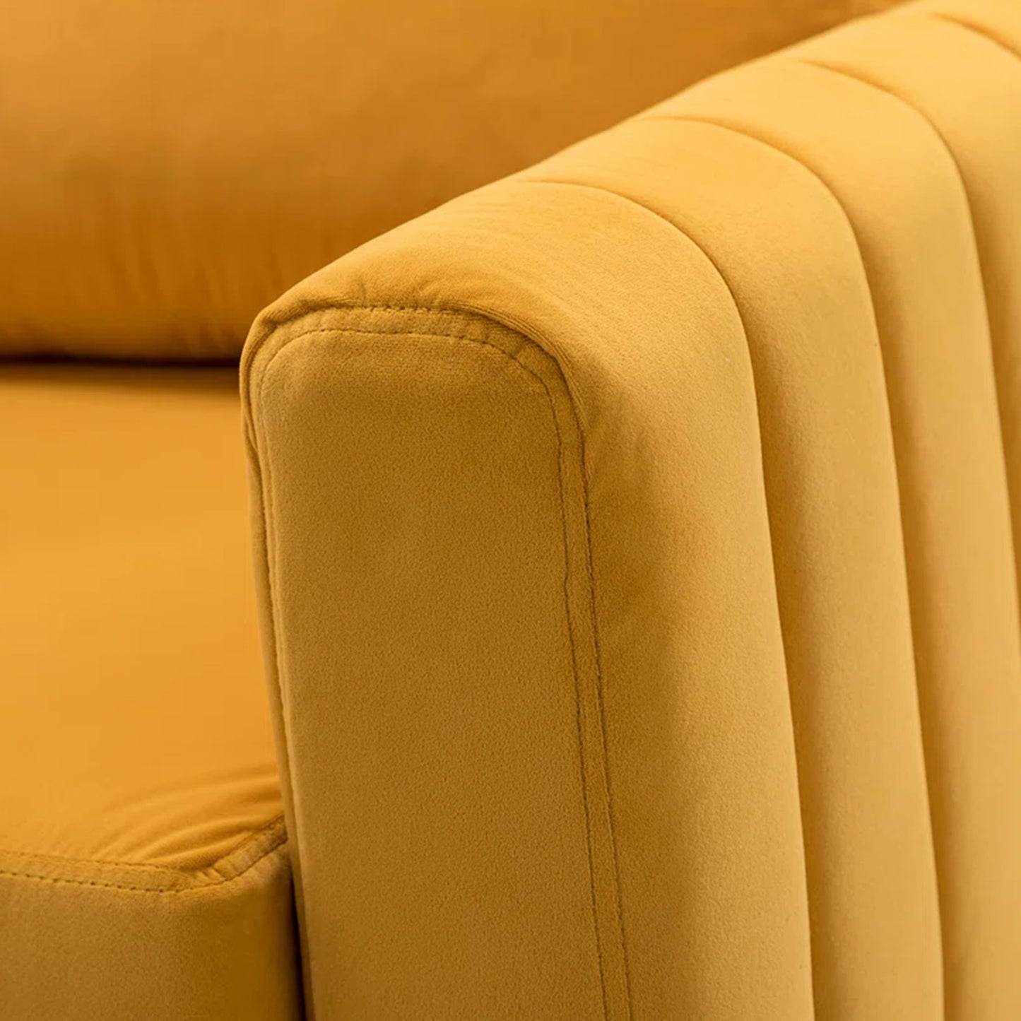 Luxurious Velvet Accent Chair Gold Mustard