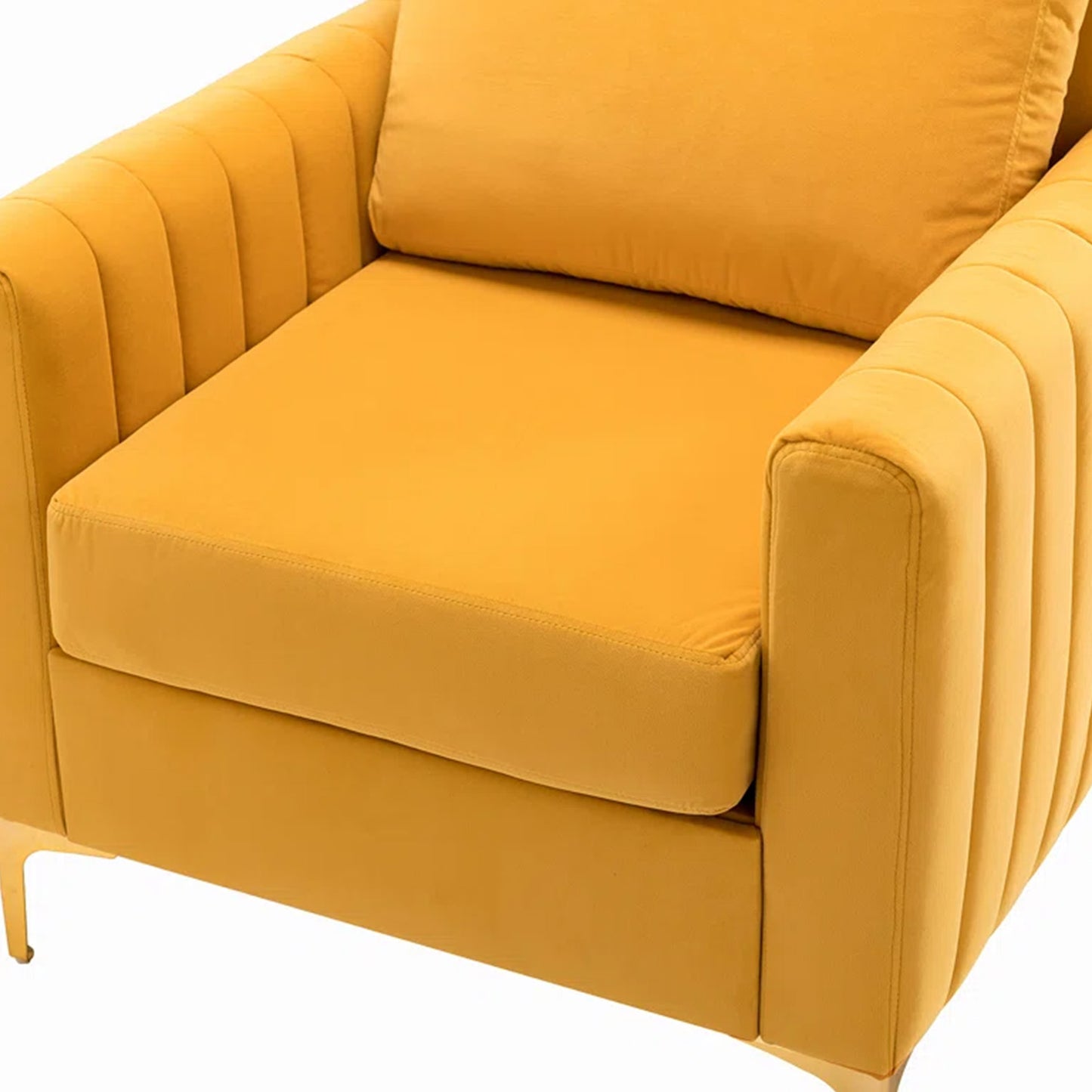 Luxurious Velvet Accent Chair Gold Mustard