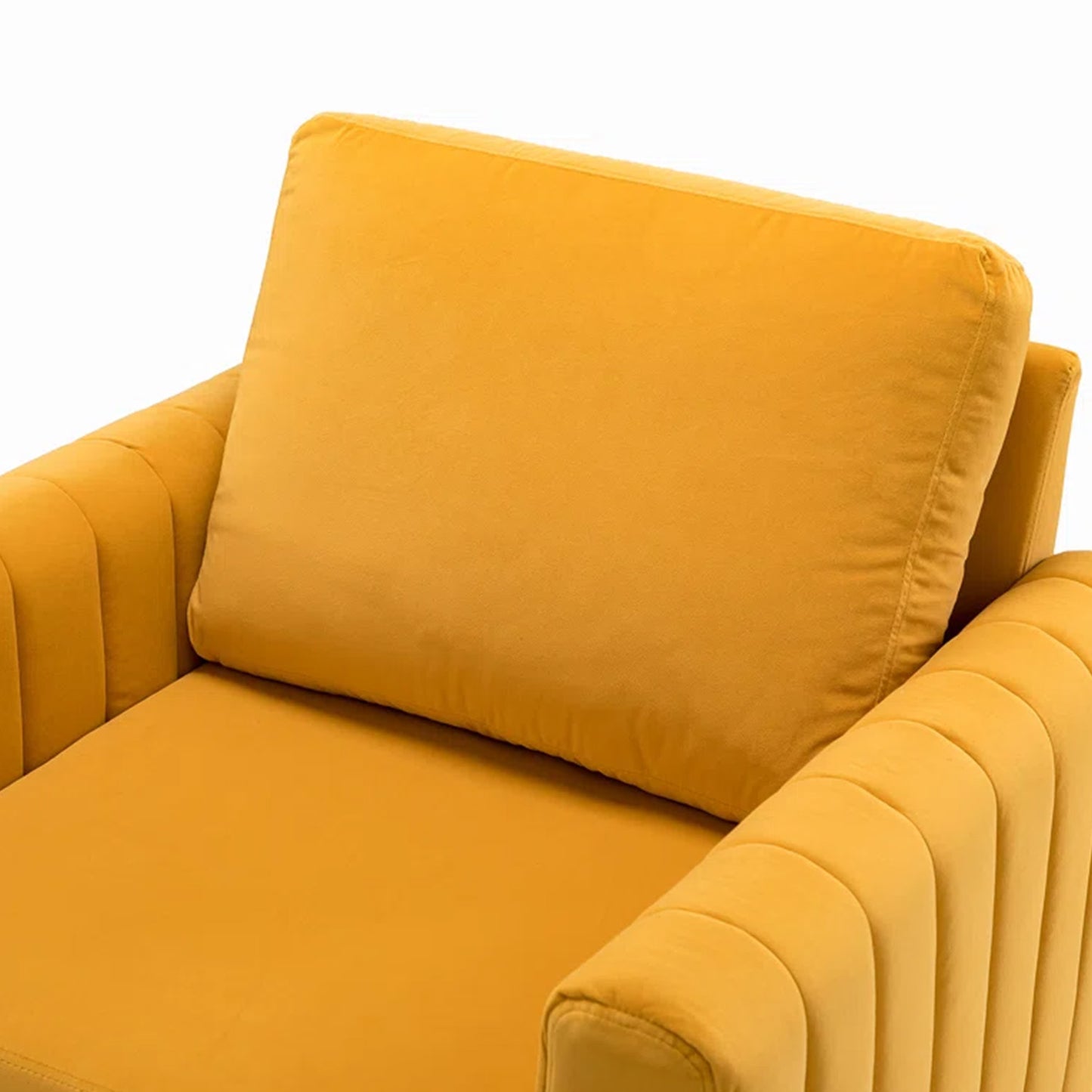Luxurious Velvet Accent Chair Gold Mustard