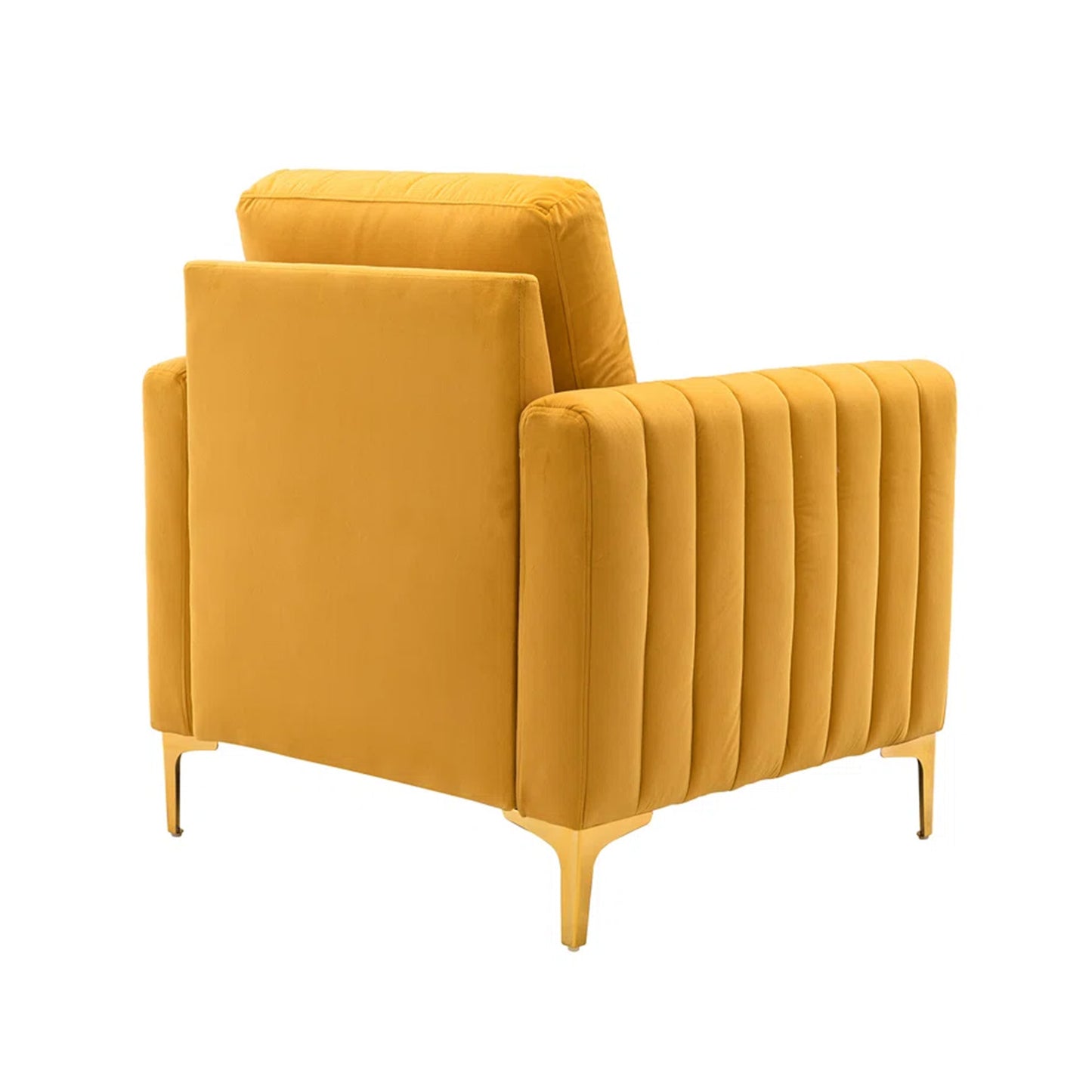 Luxurious Velvet Accent Chair Gold Mustard