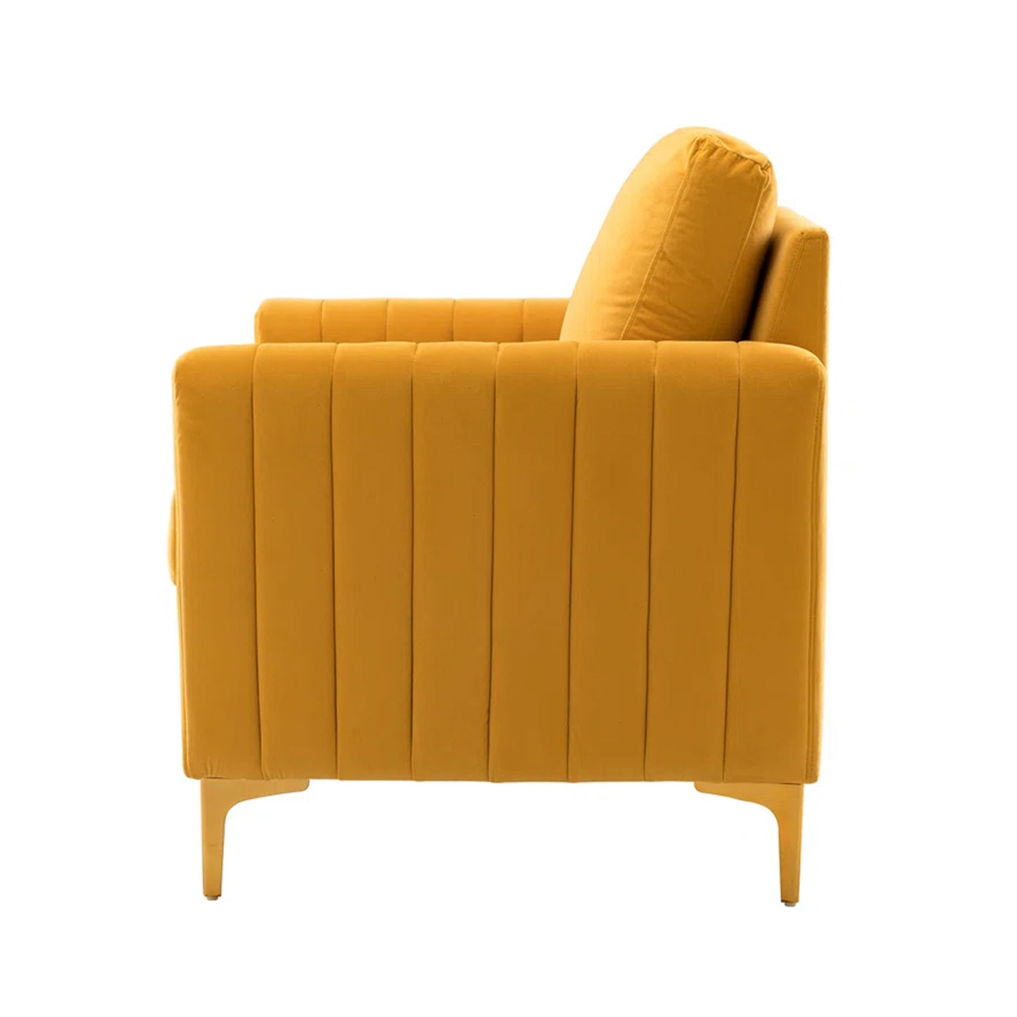 Luxurious Velvet Accent Chair Gold Mustard
