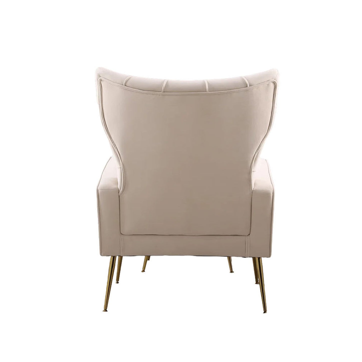 Palatial Wingback Accent Chair & Ottoman Footrest Set Beige
