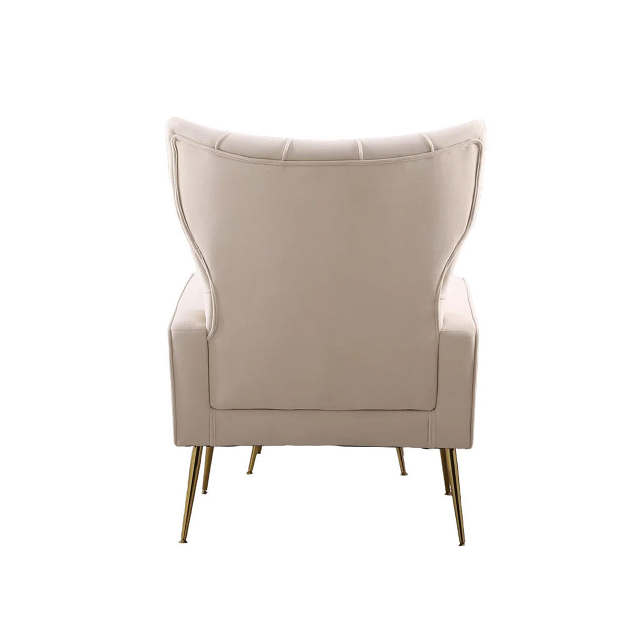 Palatial Wingback Accent Chair & Ottoman Footrest Set Beige
