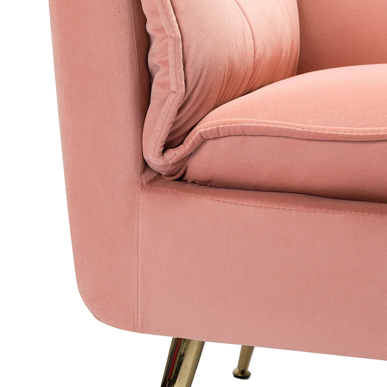 Elegant Chaise Velvet Accent Chair Pink