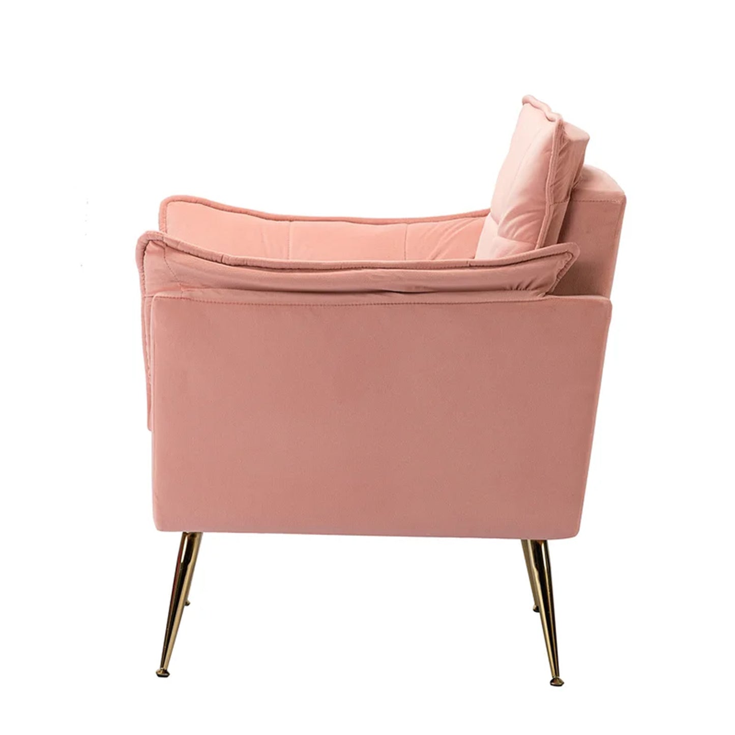 Elegant Chaise Velvet Accent Chair Pink