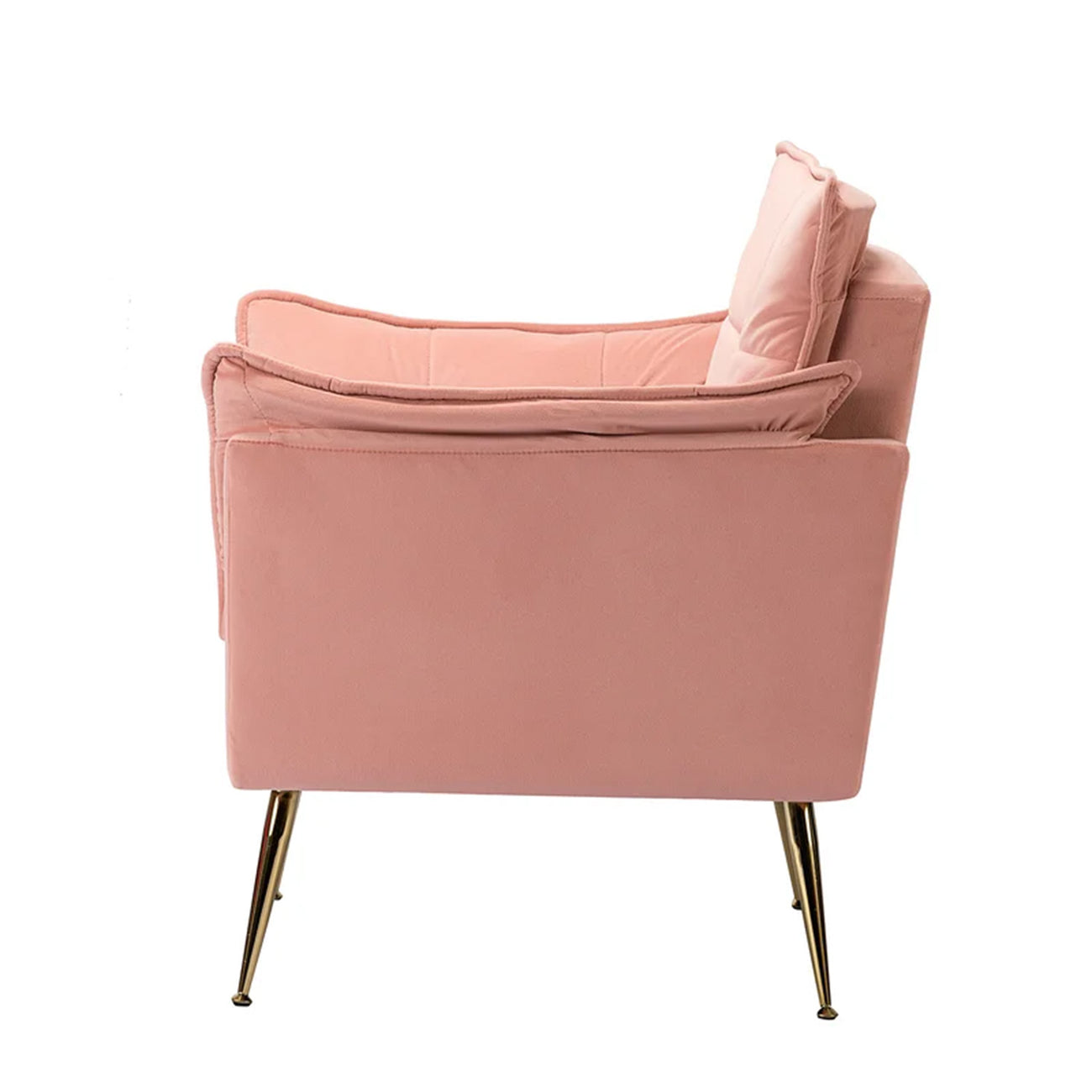 Elegant Chaise Velvet Accent Chair Pink