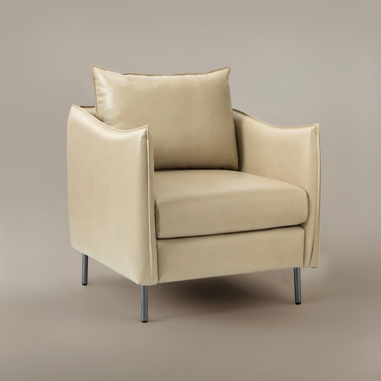 Renaissance Revival Throne Chair Beige
