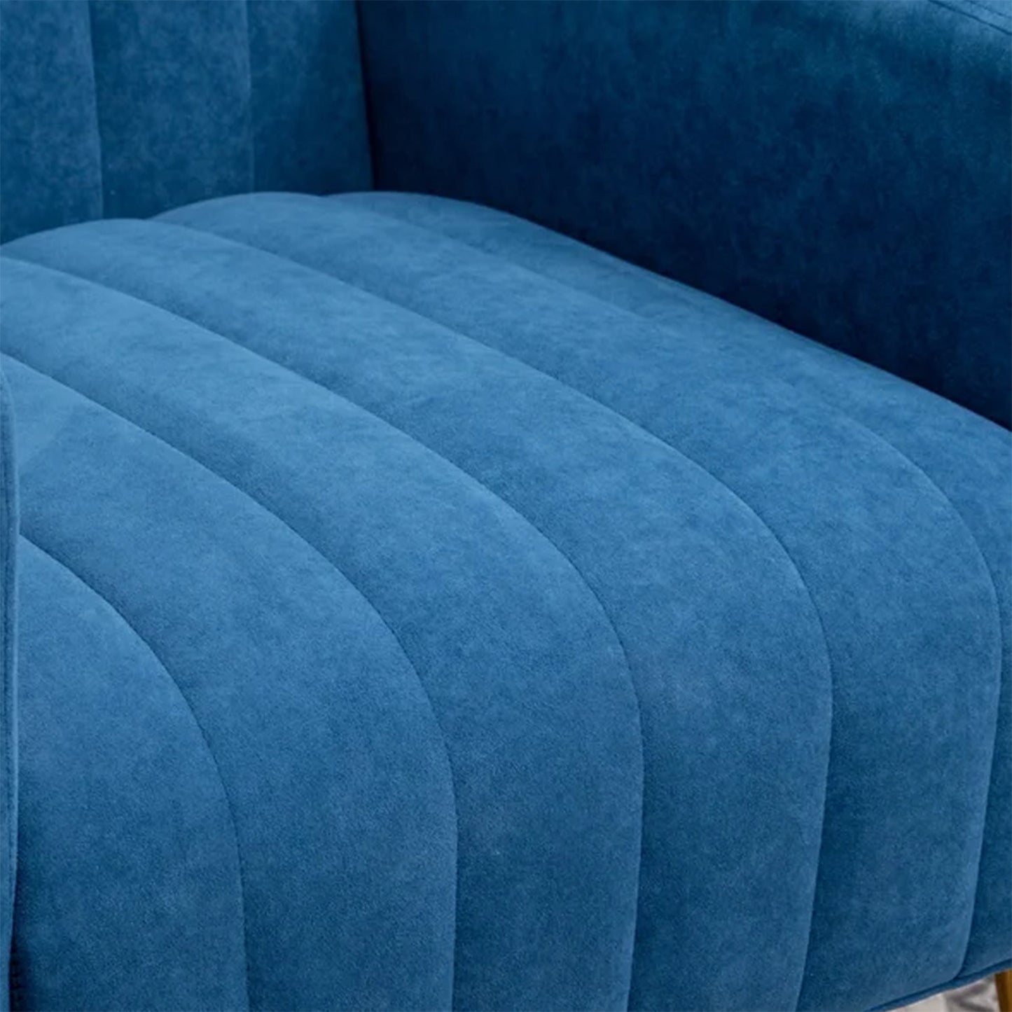 Luxurious Velvet Accent Chair Blue Color