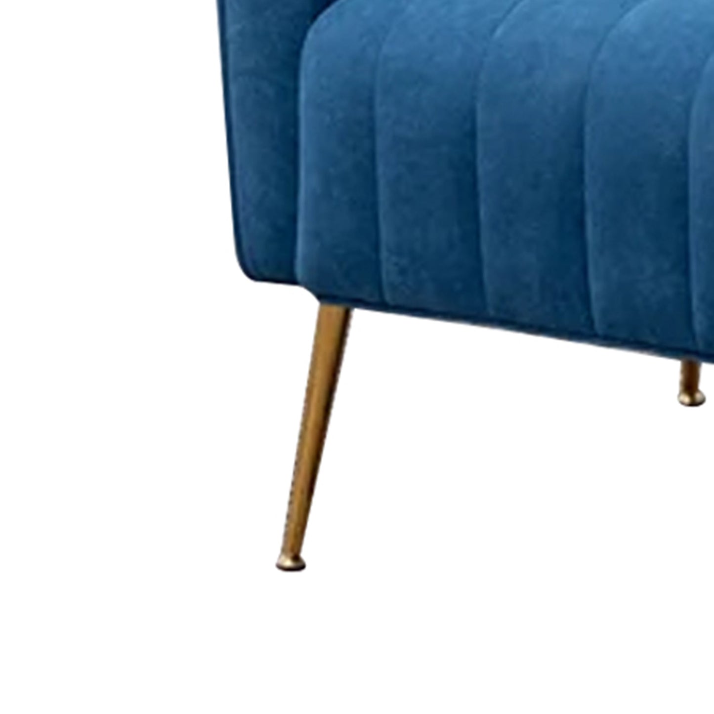 Luxurious Velvet Accent Chair Blue Color