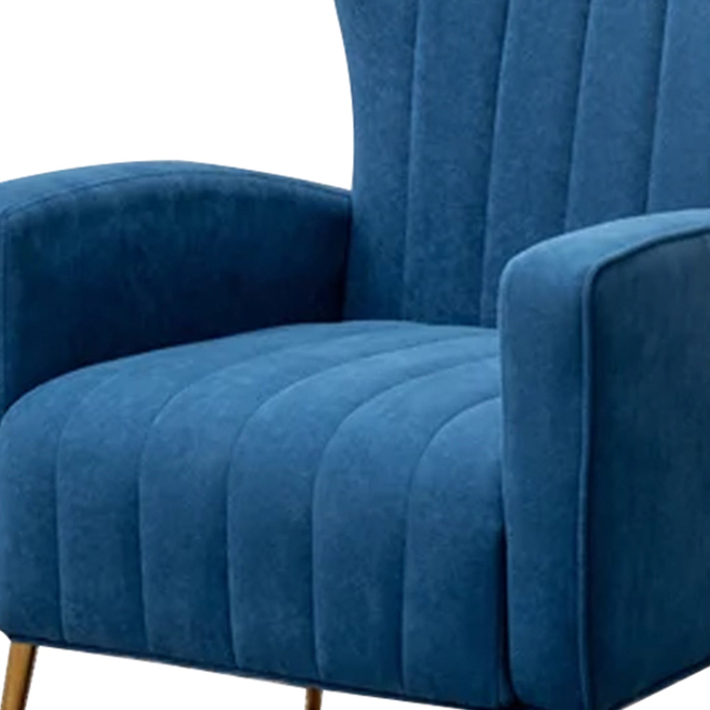 Luxurious Velvet Accent Chair Blue Color
