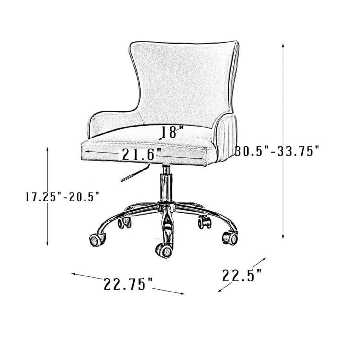 Velvet Execetive Office Chair with Adjustable Height– Blue | Nestroots