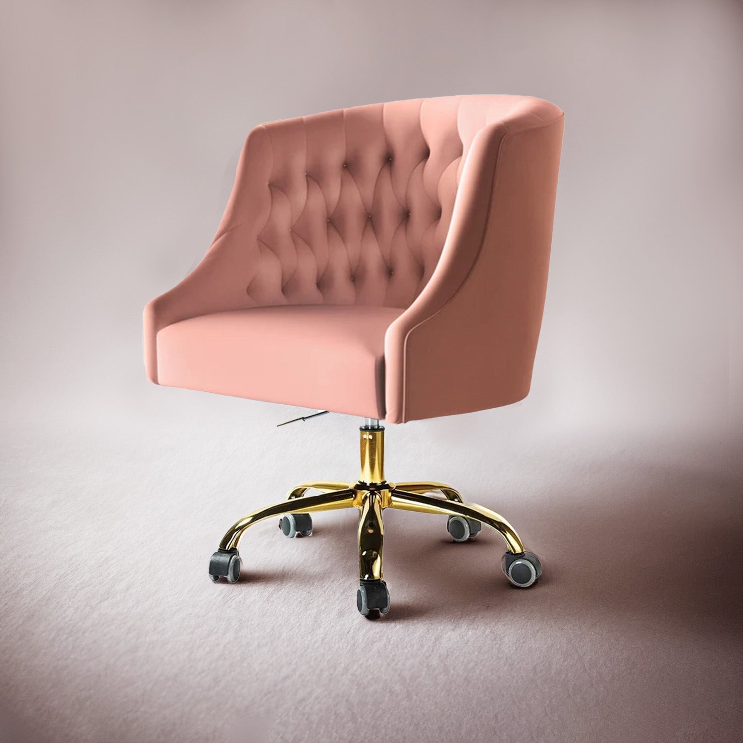 Pink velvet office chairs discount