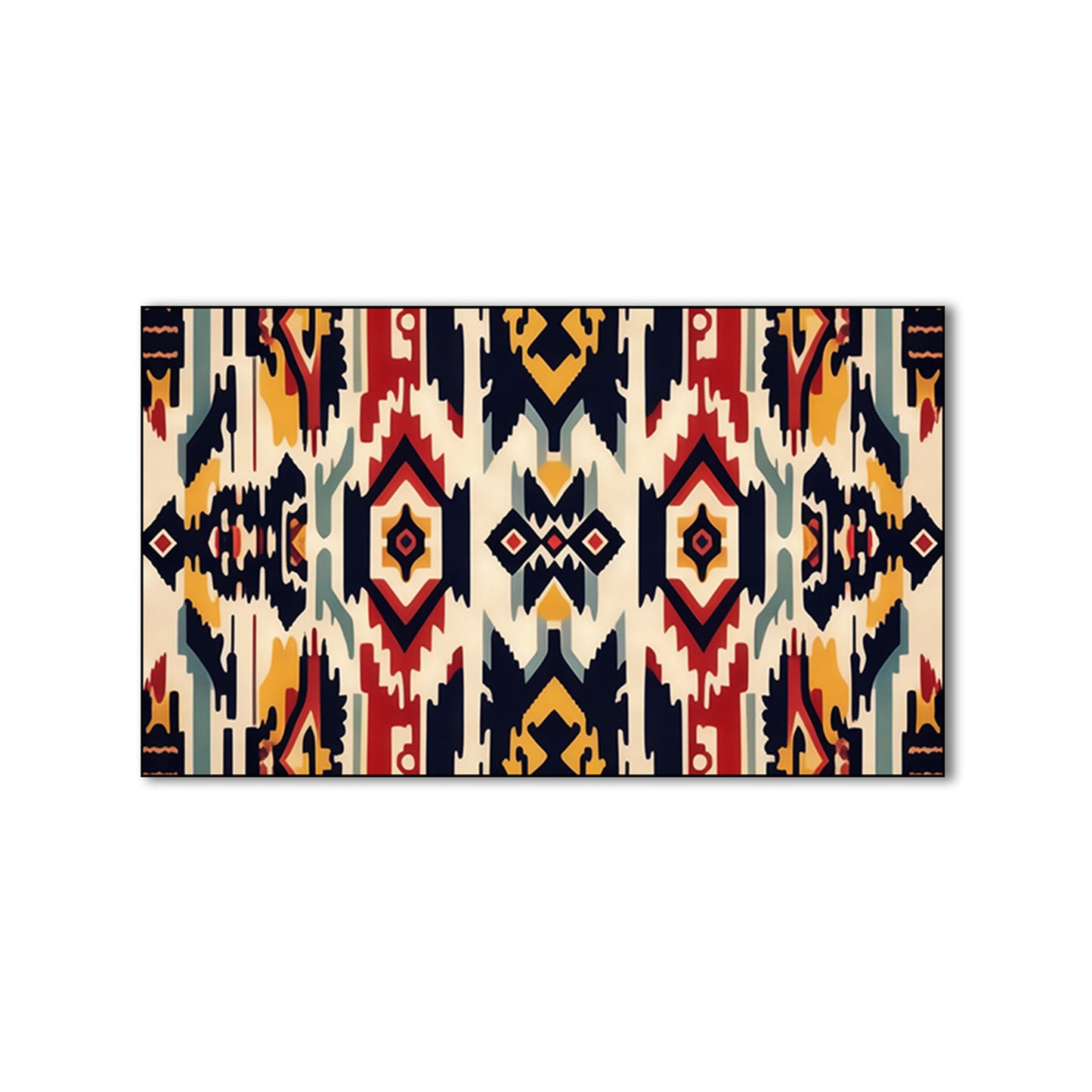 Traditional Ikat Canvas Wall Art Painting
