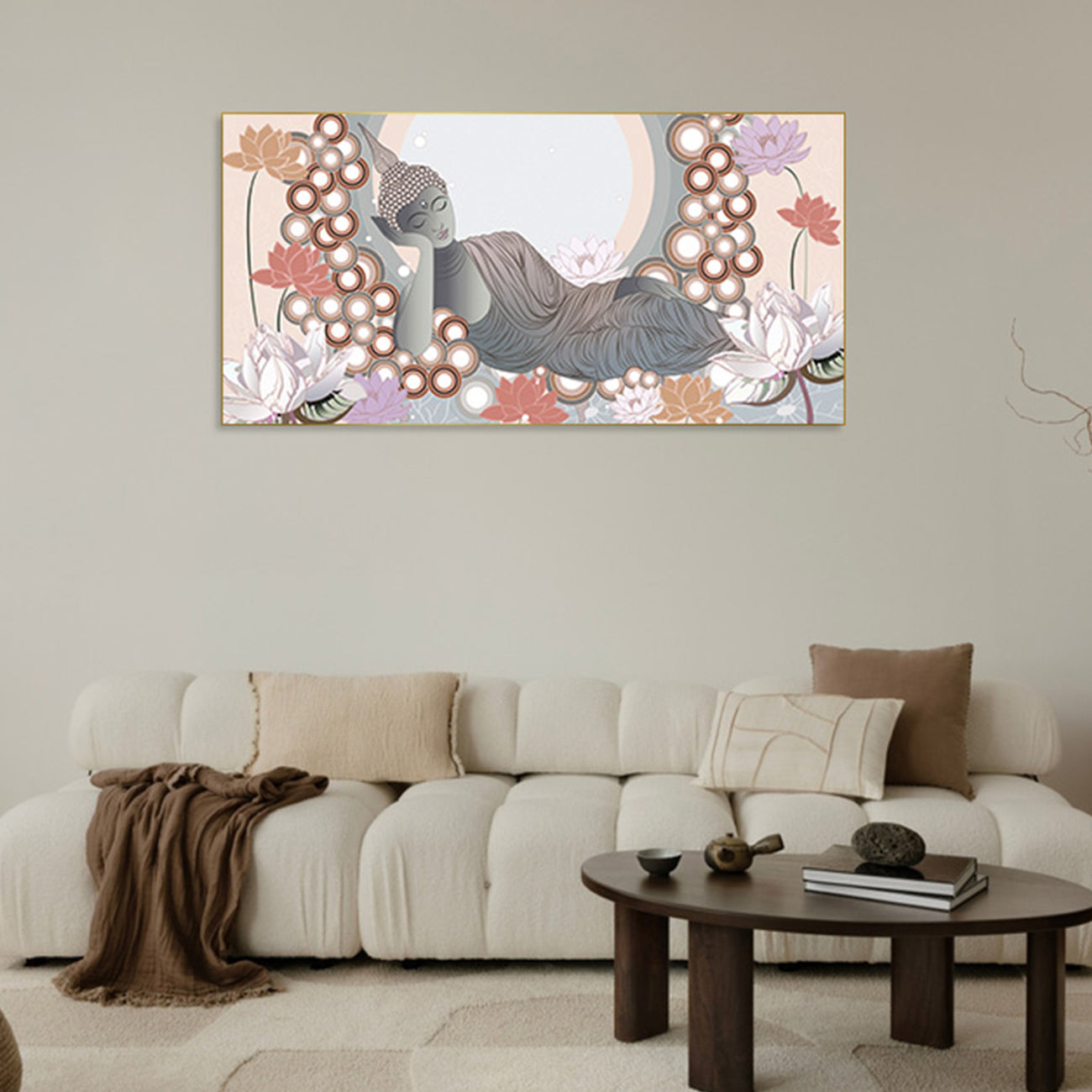 Buddha in sleeping Position Care Canvas Wall Painting
