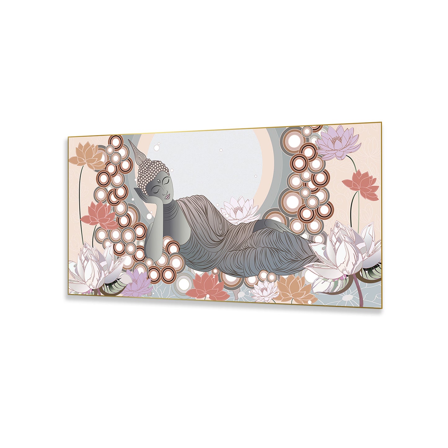 Buddha in sleeping Position Care Canvas Wall Painting