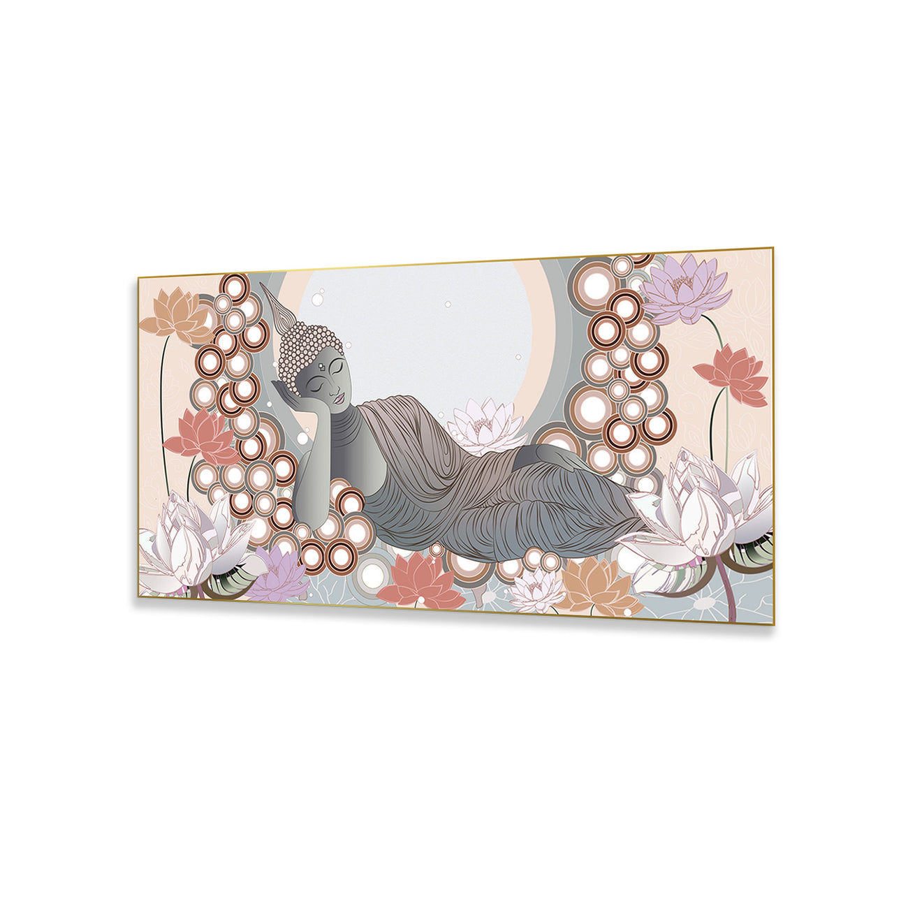 Buddha in sleeping Position Care Canvas Wall Painting
