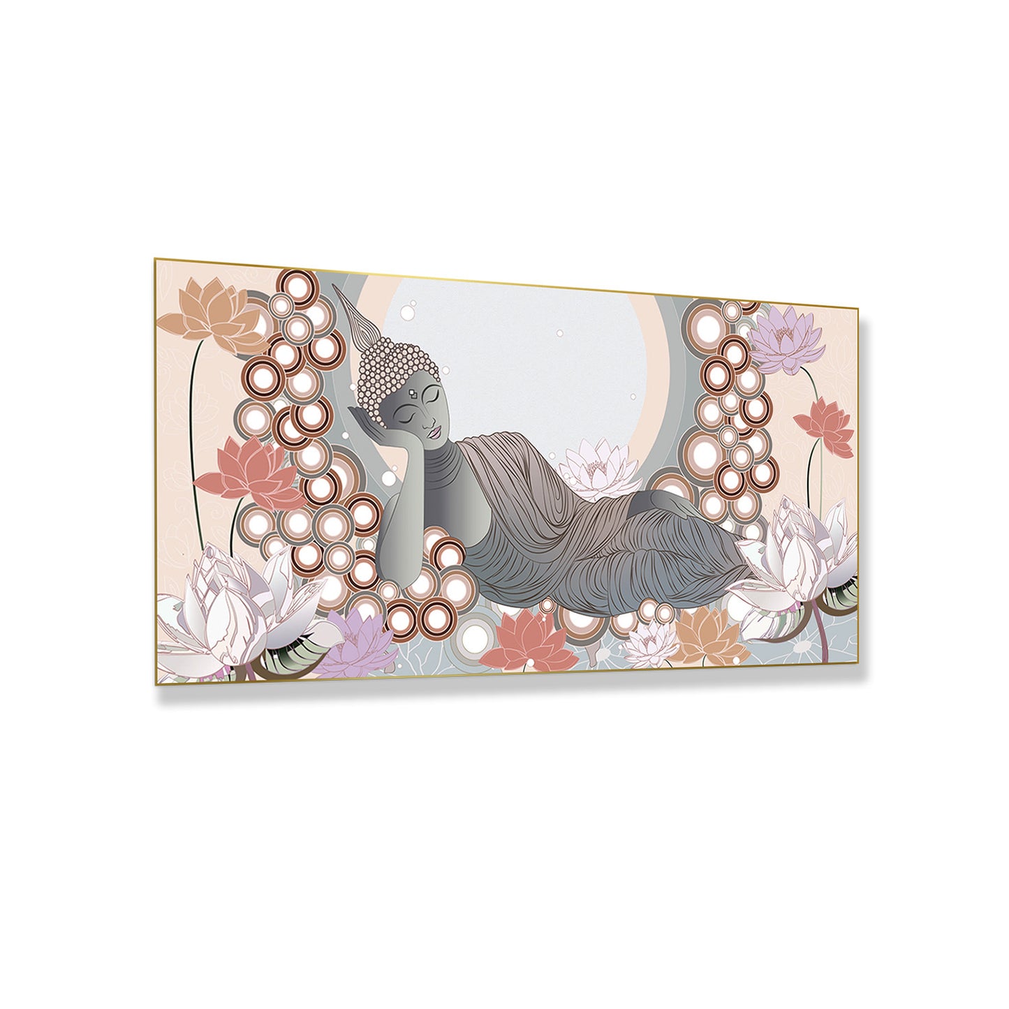 Buddha in sleeping Position Care Canvas Wall Painting