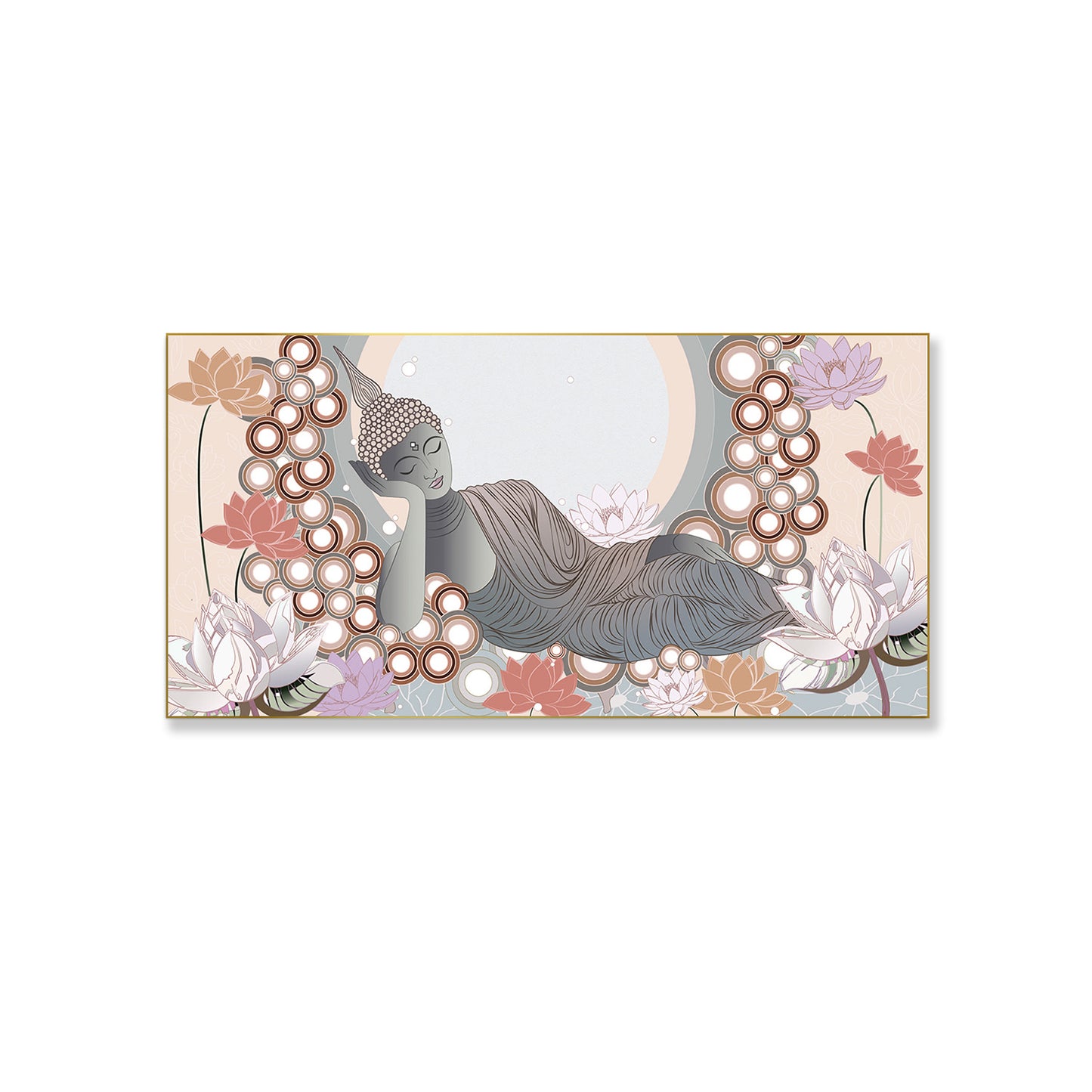 Buddha in sleeping Position Care Canvas Wall Painting