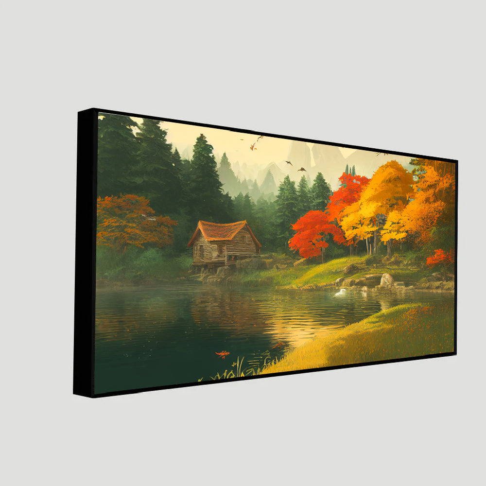 Serene Lake with Charming House