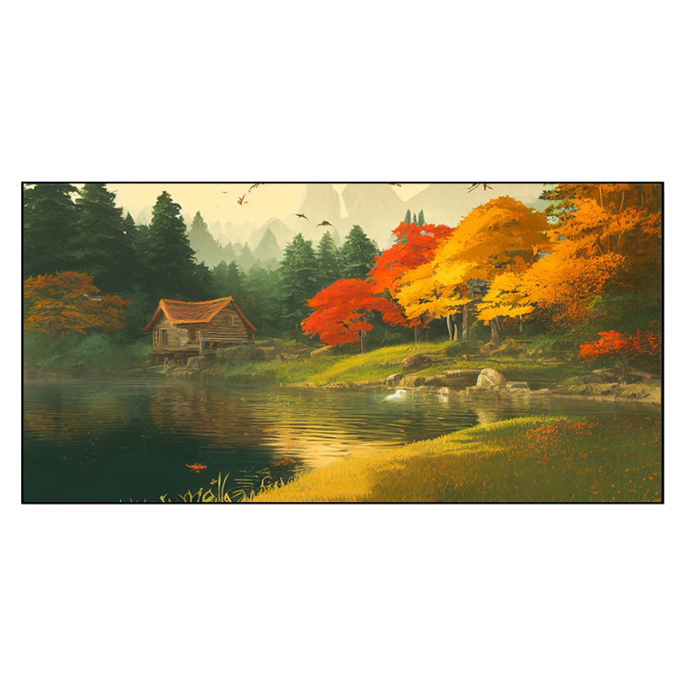 Serene Lake with Charming House
