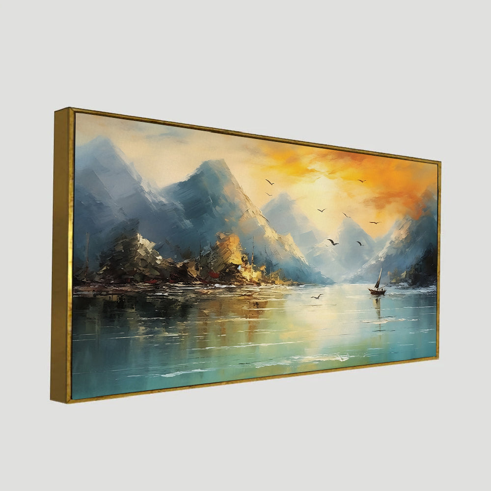 Serene Boat on Tranquil Waters