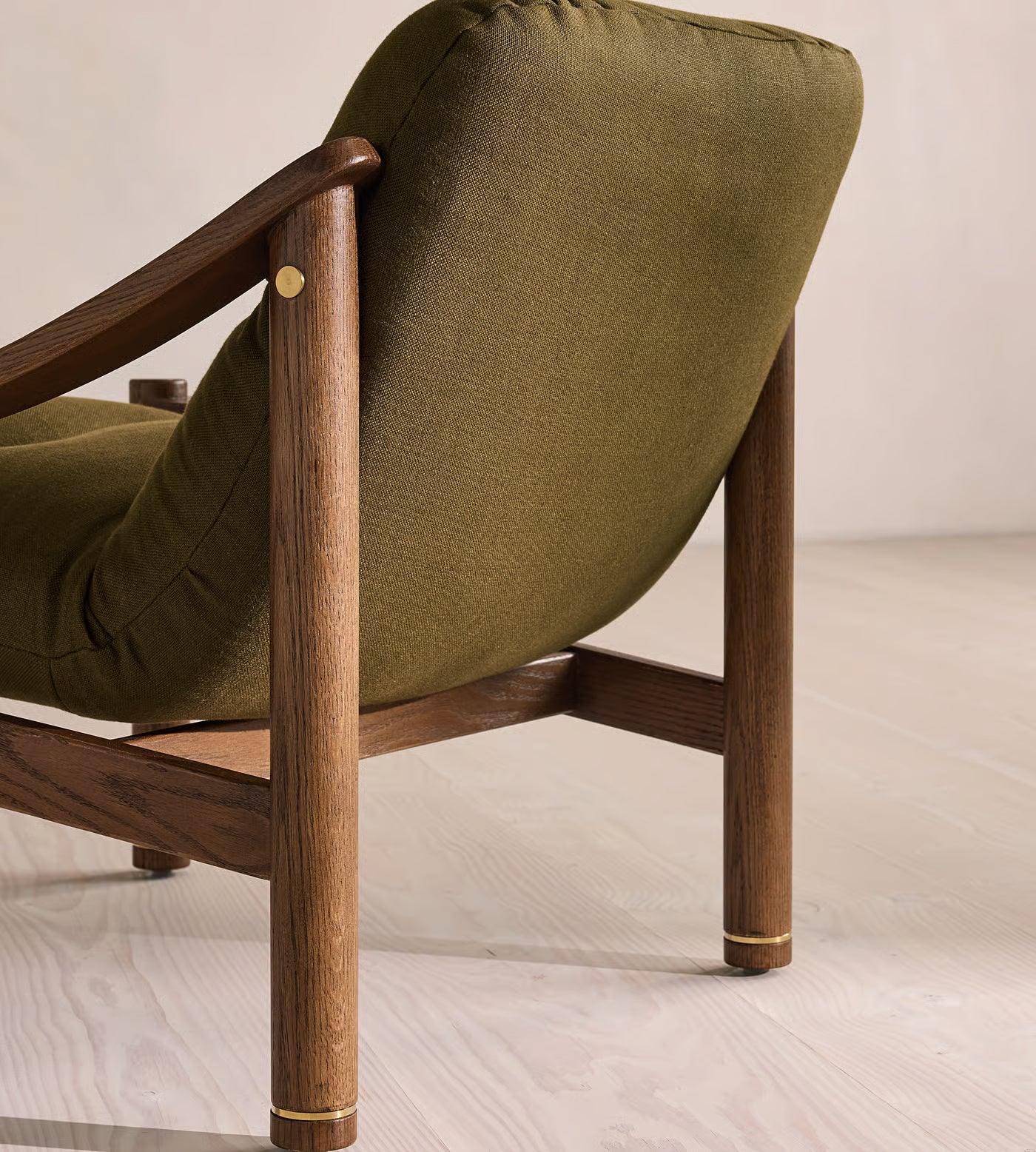 Aveeron Wood Frame Green Velvet Suede Lounge Chair