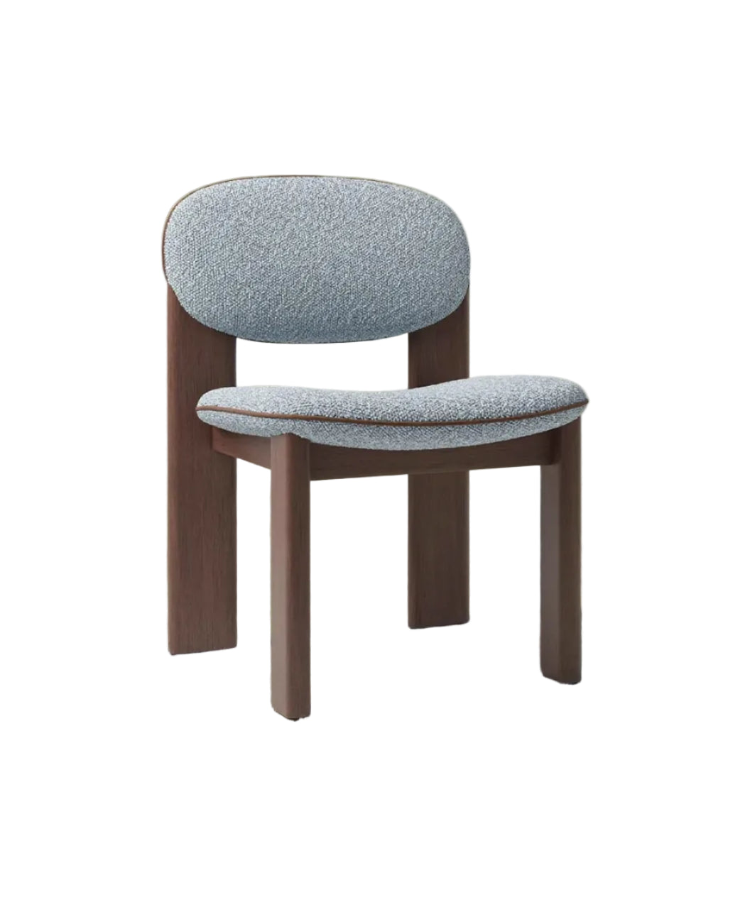 Neerlo Soft Back Grey & Walnut Boucle Dining Chair