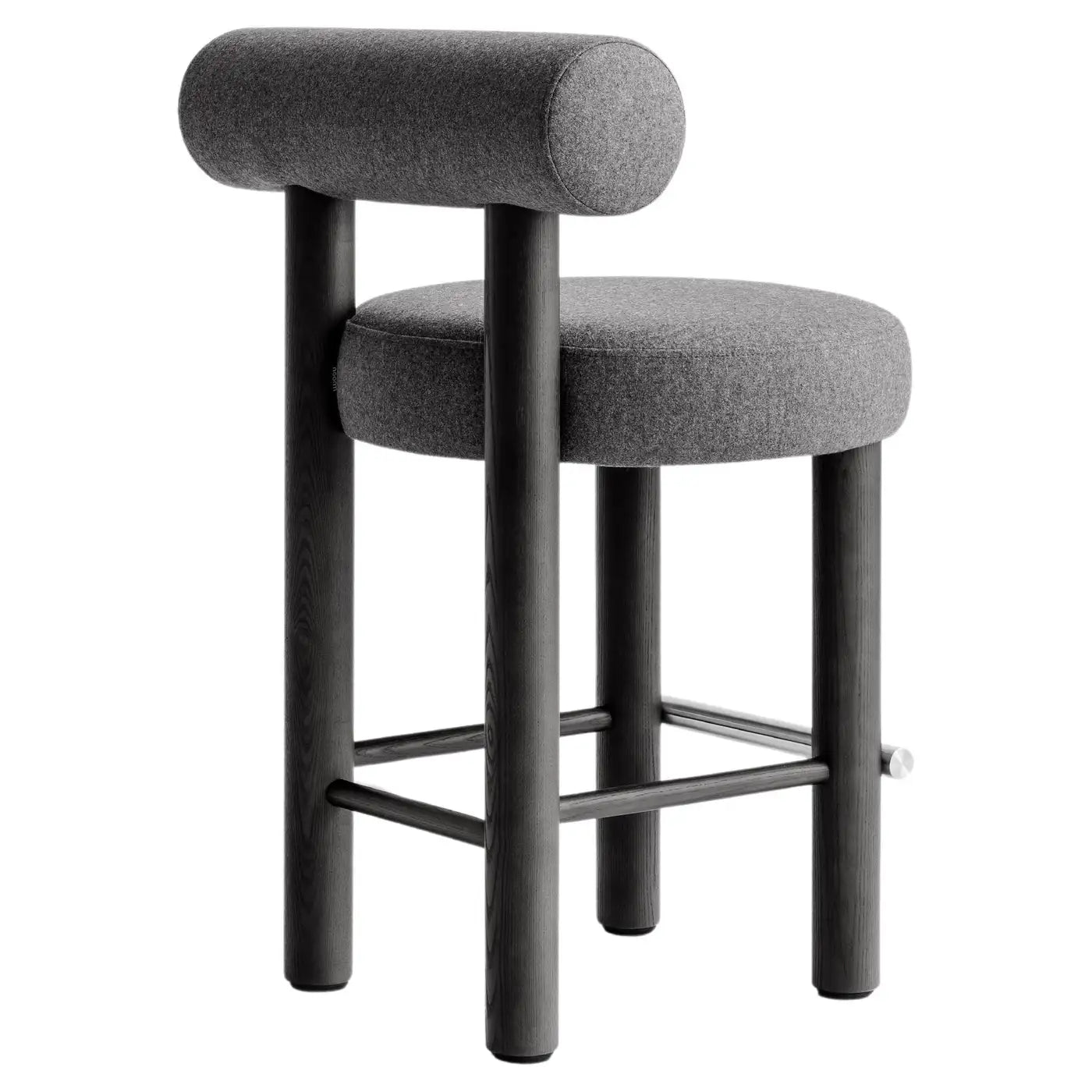 Teervon Classic Walnut Brown Bar Velvet Stool