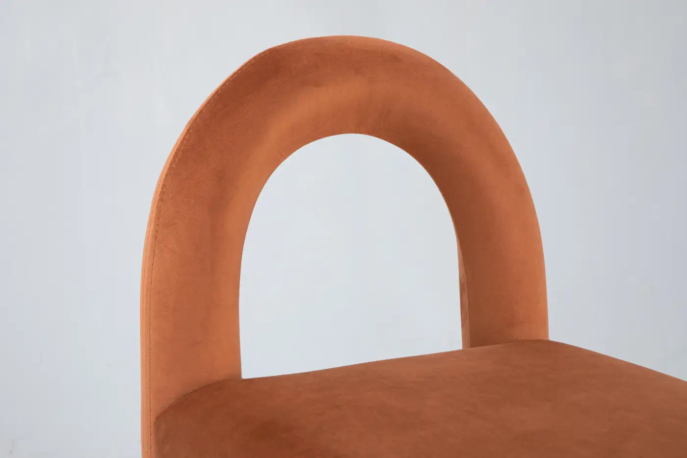 Arevex Arch Back Terracotta Bar Velvet Suede Stool