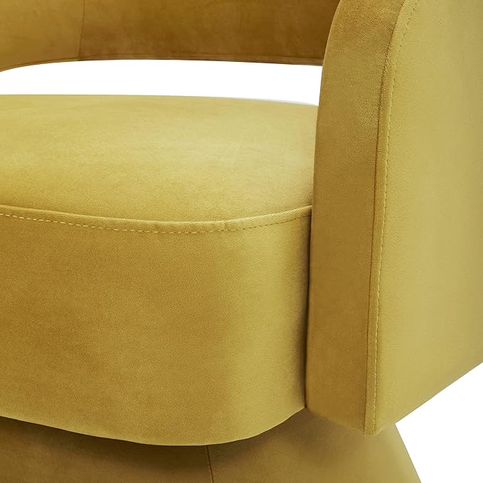 Zoervyn Swivel Mustard Yellow Velvet Lounge Chair
