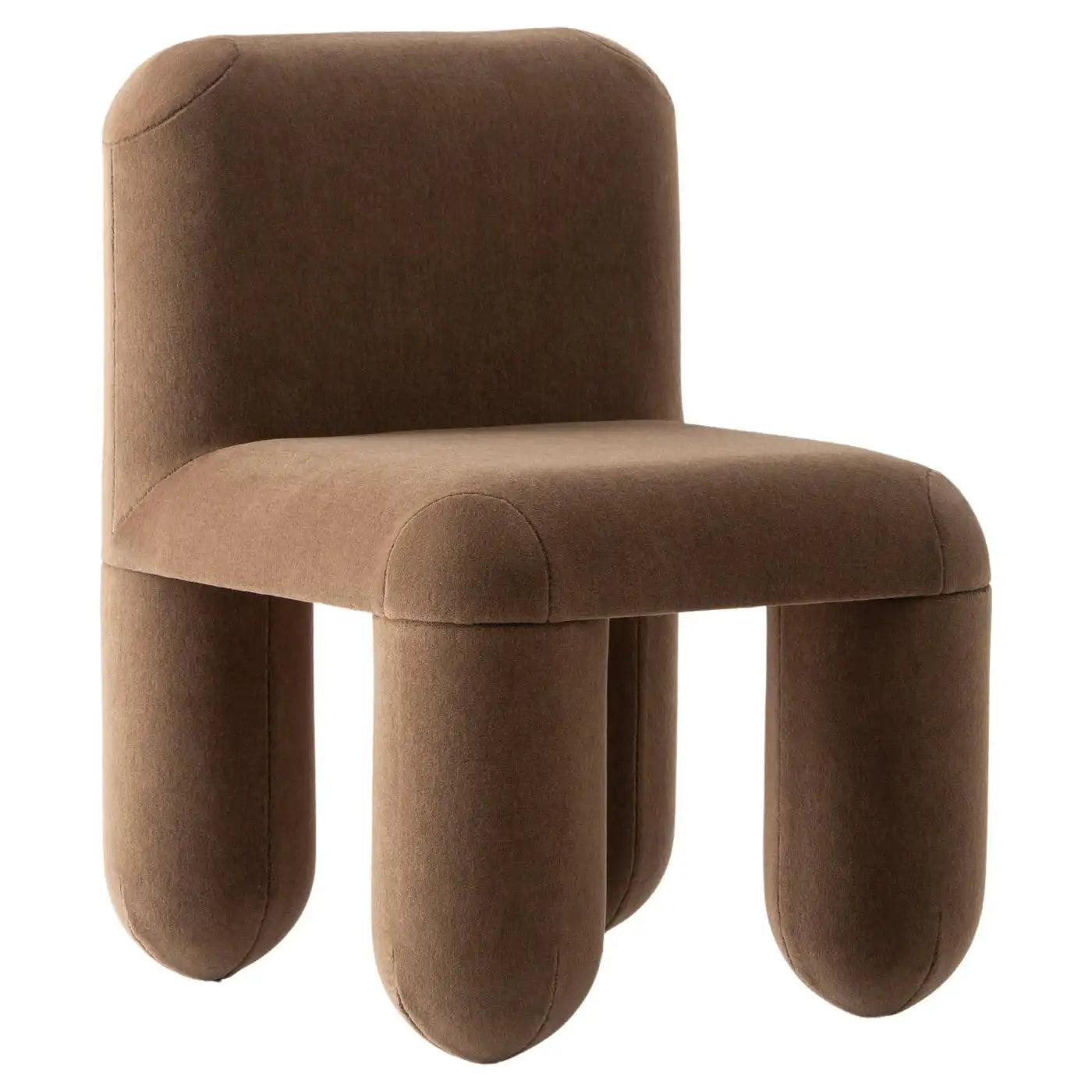 Dreoven Sculpt Cocoa Brown Quad Velvet Suede Chair