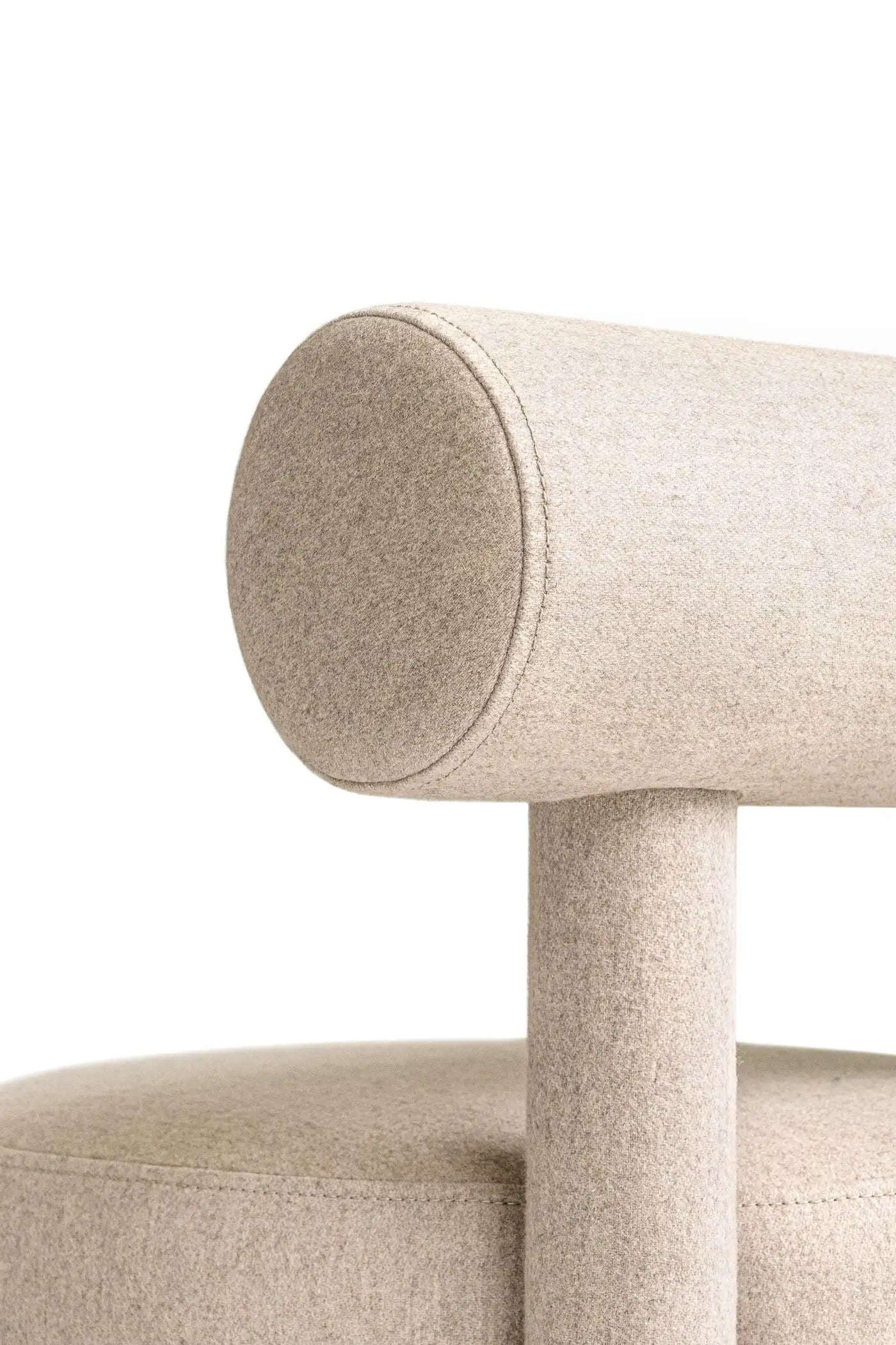 Elevara Cylinder Back Soft Ivory Velvet Dining Chair
