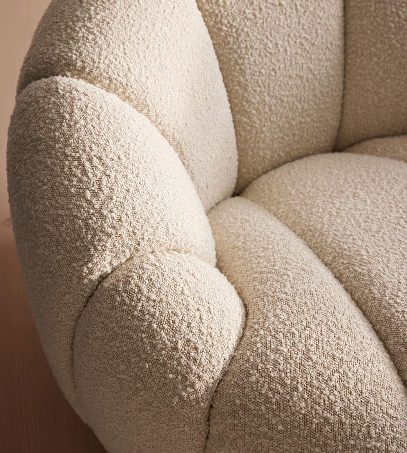 Fleoriane Petal Swivel Cream Boucle Lounge Chair