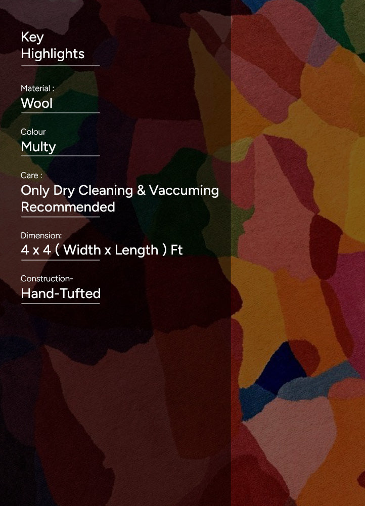 Vibrant Abstract Wool Carpet