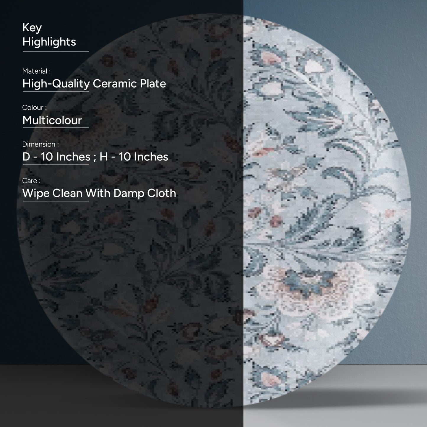 Ethnic Flower Printed Wall Plate