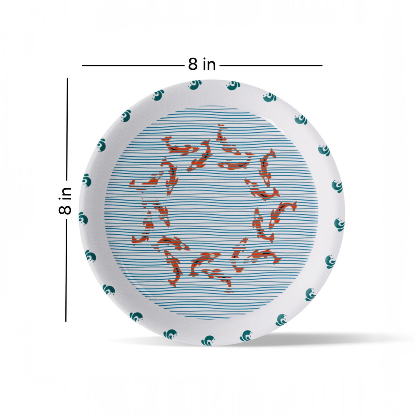 Sea-Inspired fish Abstract Art Collection Porcelain Wall Plate
