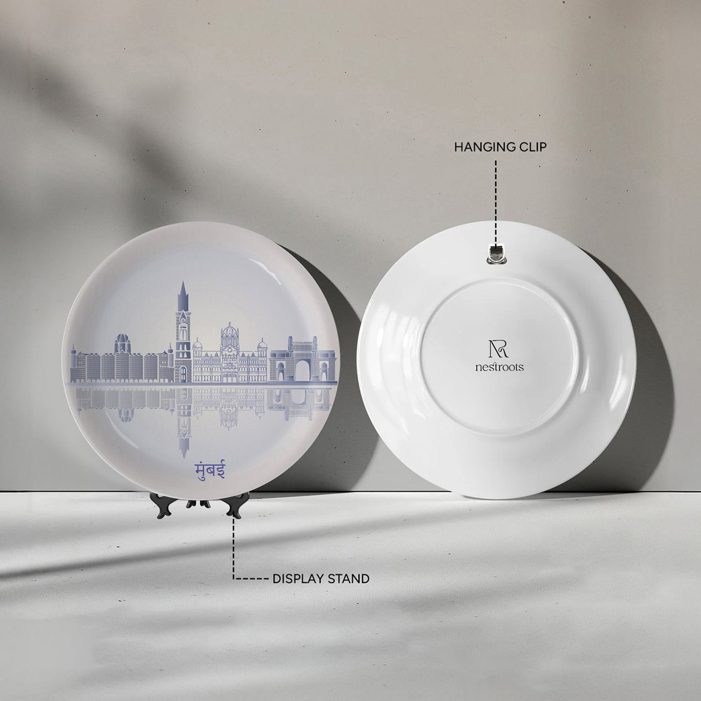 Urban Dreamscapes: Cityscape Mumbai Artistry porcelain plate