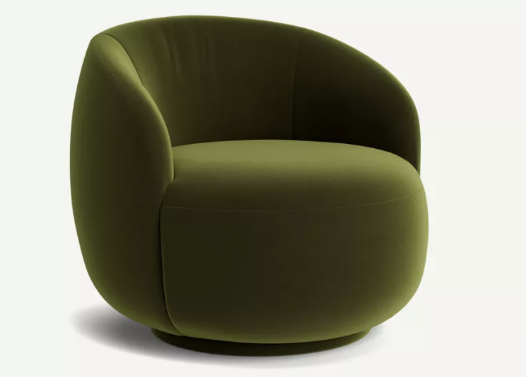 Cosette Swivel Chair Valencia Velvet In Green