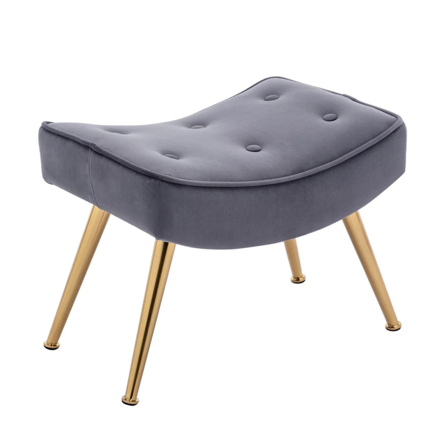 Shop now Velvet High-Back Accent Chairs With Ottoman Footrest Grey Online