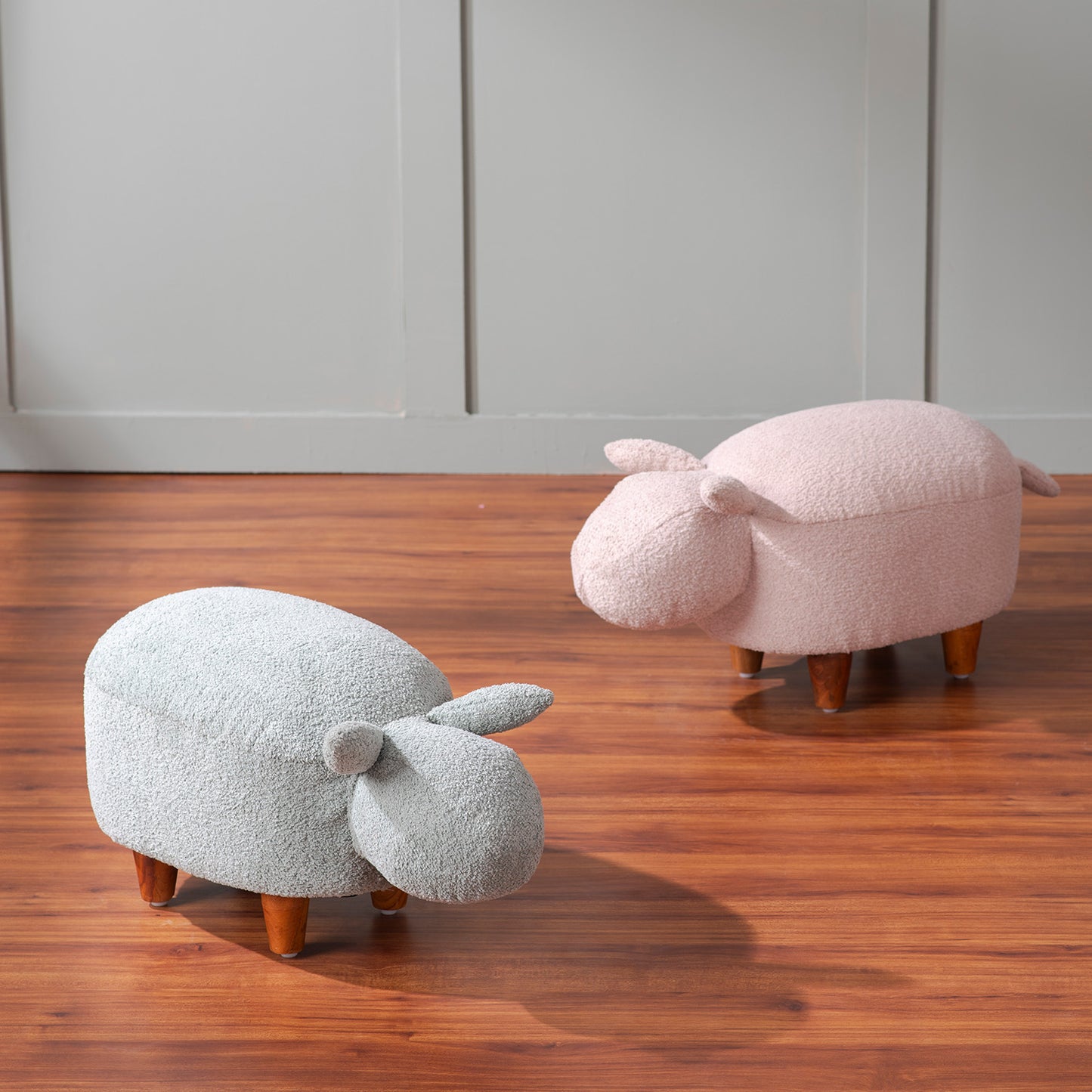 Buy Whiskers Collection Bunny Rabbit Pouf Seating For Kids Room Pink & Blue Set Of 2 Online