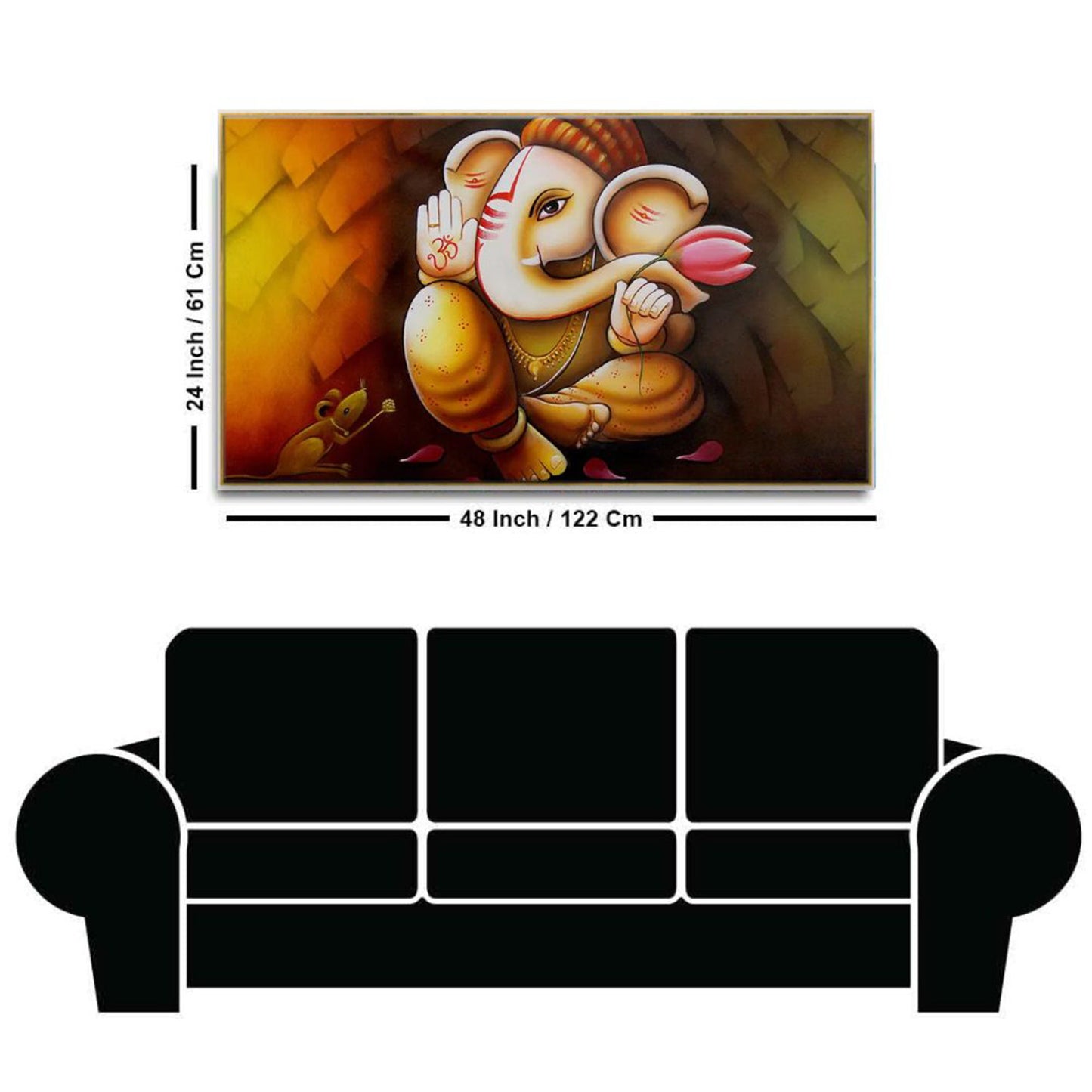 Spiritual Grace: Lord Ganesh Art Wall Painting