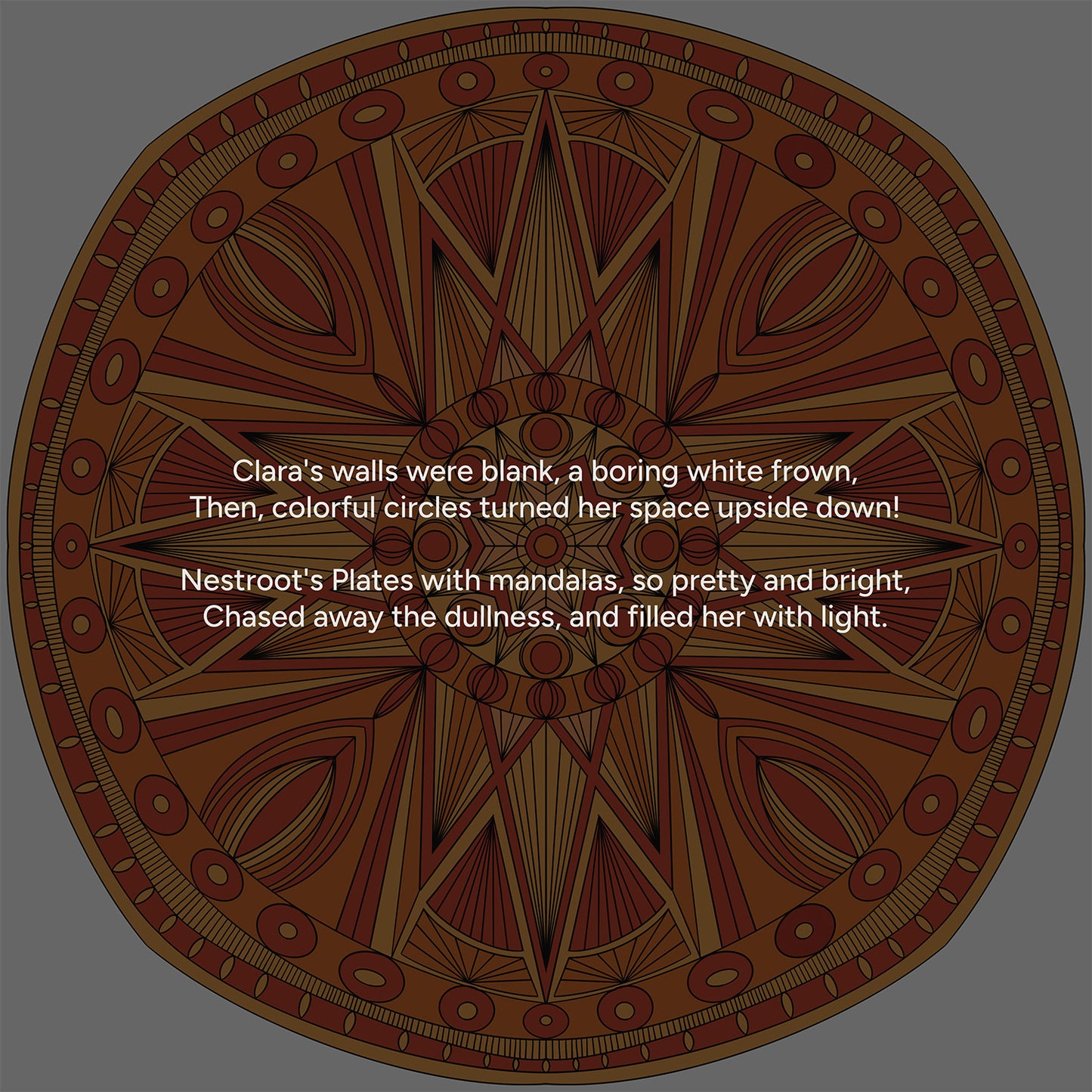 Chocolate Charm Medallion Wall Plates Set of 5