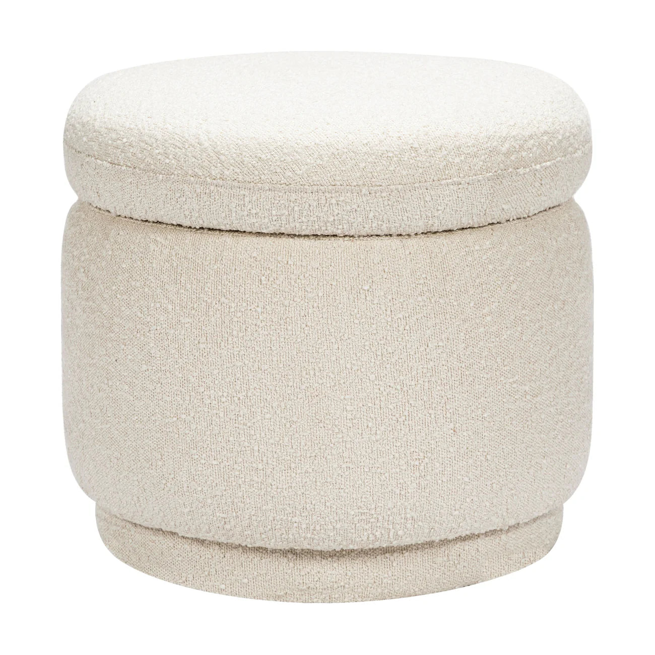 Cream White Soft Haven Storage Boucle Kids Pouffe