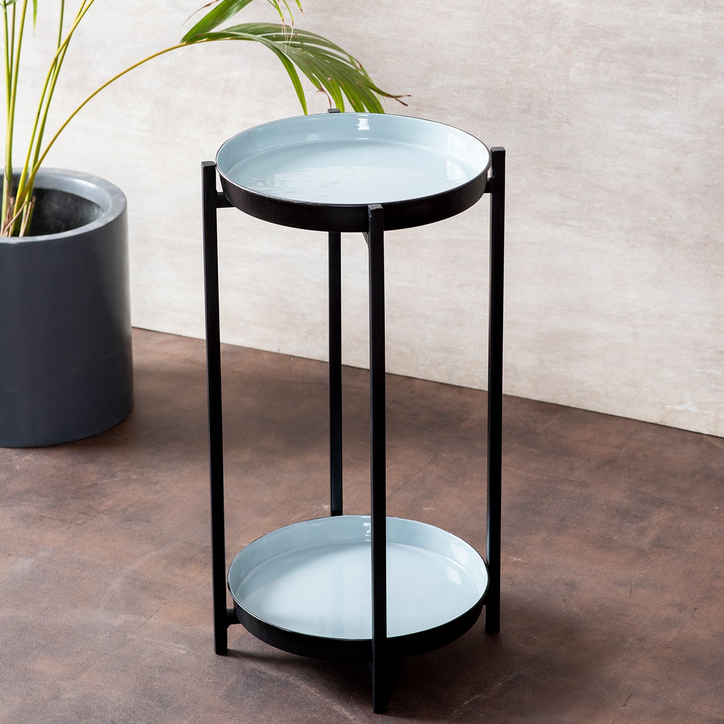 metallic glass side table for living room