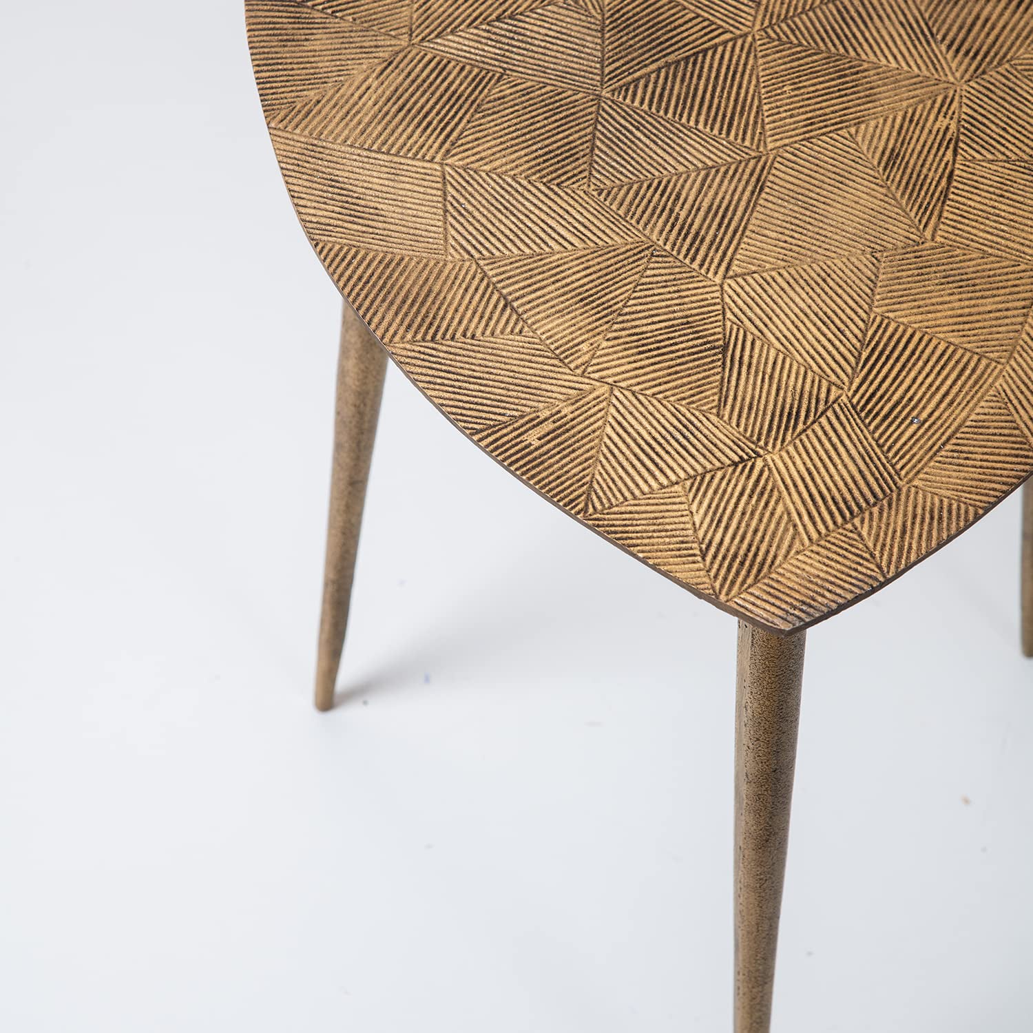 Gold Triangular Side Table Copper Side Table for Living Room