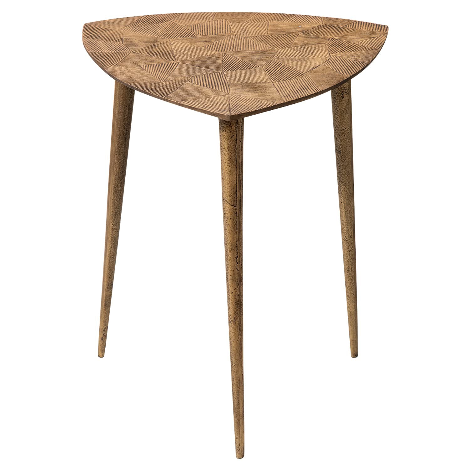 Gold Triangular Side Table Copper Side Table for Living Room