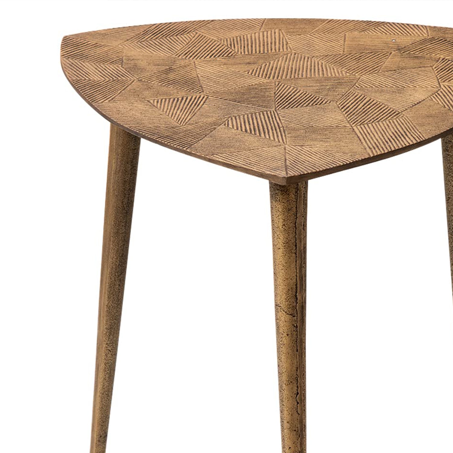 Gold Triangular Side Table Copper Side Table for Living Room